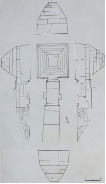 Surveyed drawing of tomb compartments of Mausoleum of King Tongmyong Surveyed drawing of tomb compartments of Mausoleum of King Tongmyong