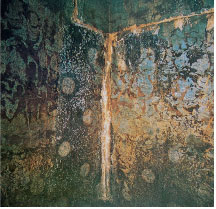 Lotus-patterned mural in tomb compartments Lotus-patterned mural in tomb compartments