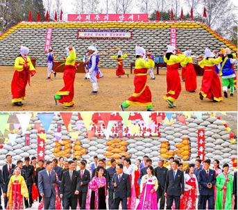 행복에 넘쳐있는 농업근로자들