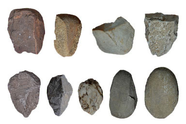 2문화층에서 나온 석기들