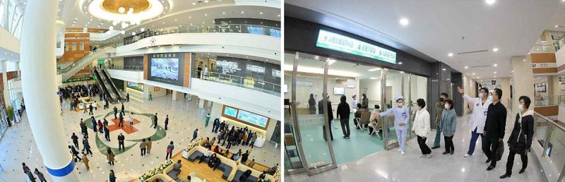 평양종합병원을 찾아오는 인민들