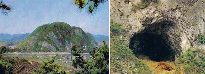 승리산유적의 원경과 근경