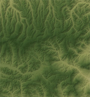 반사률을 고려하지 않은 지형음영도