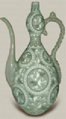 청자상감학구름무늬 주전자(1985년)