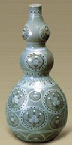 청자상감모란꽃무늬 큰 호로병(1985년)