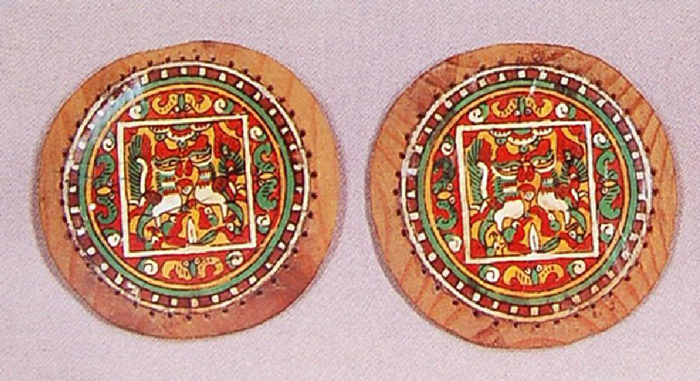 화각봉황무늬베개모