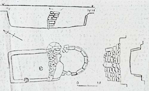 A measured drawing of pottery kiln site