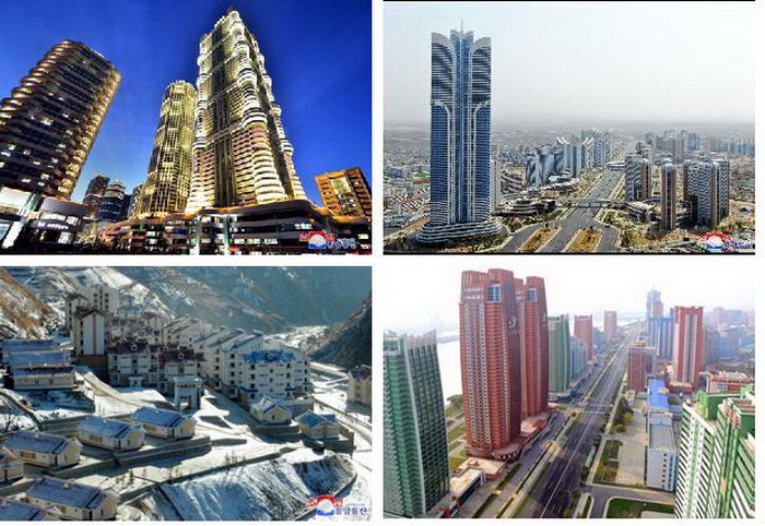 려명거리, 송화거리, 검덕지구살림집, 미래과학자거리