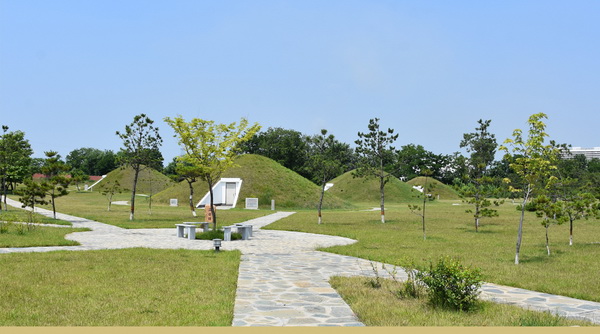  移地复原的古墓群