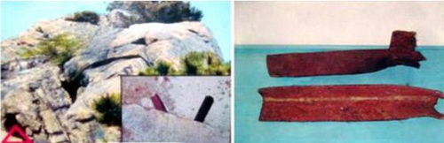  打在南浦市乌石山的铁桩