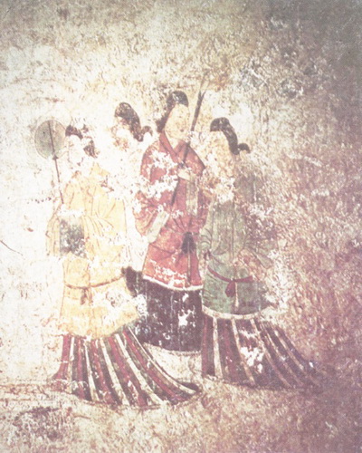 다까마쯔벽화의 녀자인물상