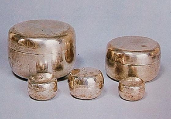 Nickel reliquaries (Biggest one 5.7cm high)