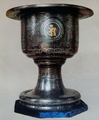  Oxidized copper incense burner of Singye Temple