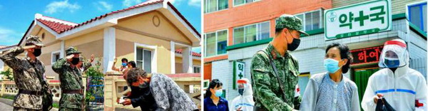 사진 2. 최대비상방역기간 인민의 안녕을 지켜 헌신한 조선인민군 군의부문 전투원들의 모습 사진 2. 최대비상방역기간 인민의 안녕을 지켜 헌신한 조선인민군 군의부문 전투원들의 모습