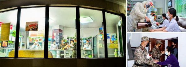 최대비상방역기간 인민의 안녕을 지켜 헌신한 조선인민군 군의부문 전투원들의 모습