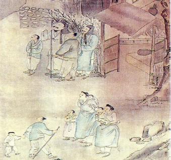 《농민생활도》(10폭병풍그림)의 달맞이그림