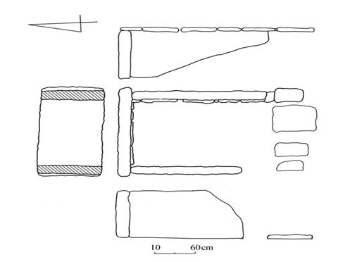 Measured drawing of the Koguryo earth-covered stone grave unearthed in Wonup Workers