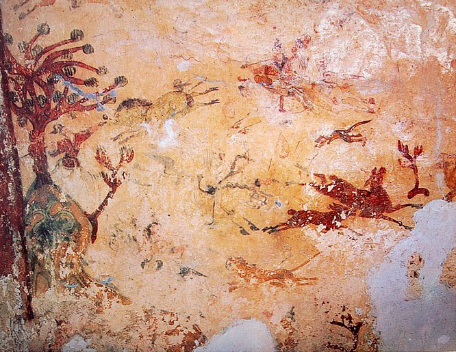 장천1호무덤에 그려진 사냥그림