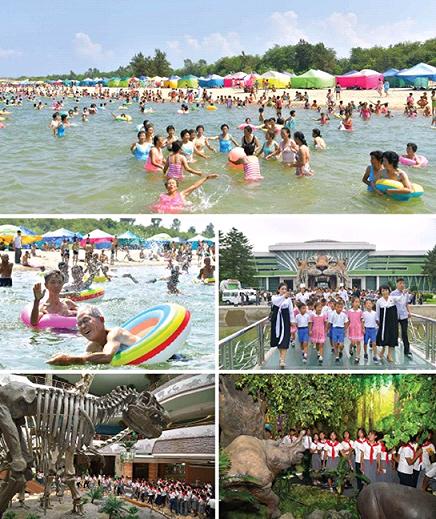 Flood victims having a great fun during their stay in Pyongyang  Flood victims having a great fun during their stay in Pyongyang