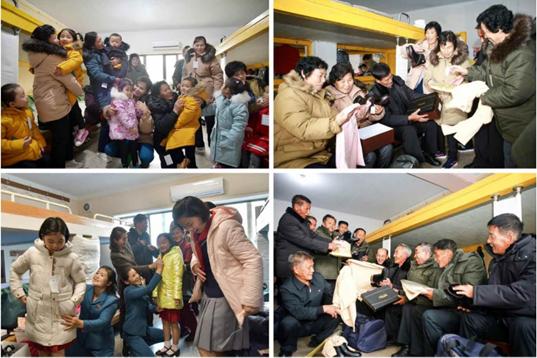 수해지역 인민들과 학생들