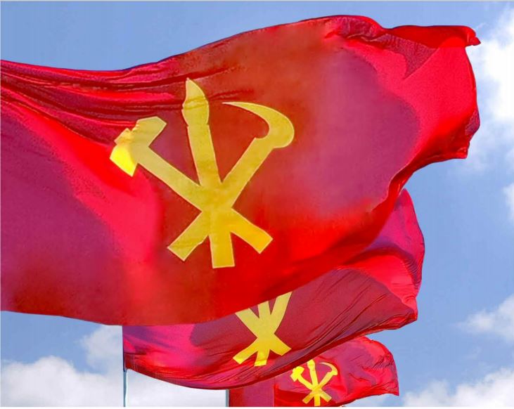 창공높이 휘날리는 영광스러운 조선로동당기