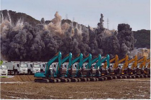 강동군병원과 종합봉사소건설착공식