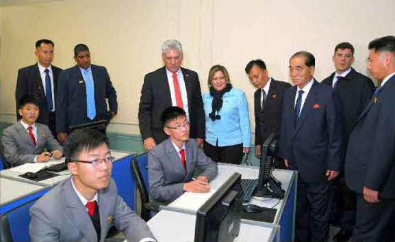 President of Council of State and Council of Ministers of the Republic of Cuba Visits Kim Il Sung University