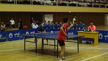 김일성종합대학창립 70돐기념 전국대학생체육경기대회 탁구경기