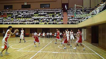 김일성종합대학창립 70돐기념 전국대학생체육경기대회 롱구경기