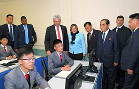 President of Council of State and Council of Ministers of the Republic of Cuba Visits Kim Il Sung University