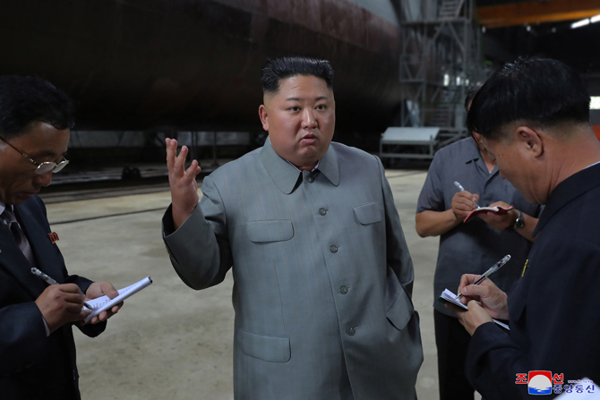 Supreme Leader Kim Jong Un Inspects Newly Built Submarine