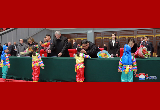 Supreme Leader Kim Jong Un Sees Grand Gymnastics and Artistic Performance with Miguel Mario Diaz-Canel Bermudez
