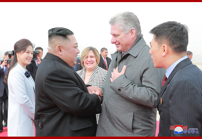 Supreme Leader Kim Jong Un Sees Off Miguel Mario Diaz-Canel Bermudez