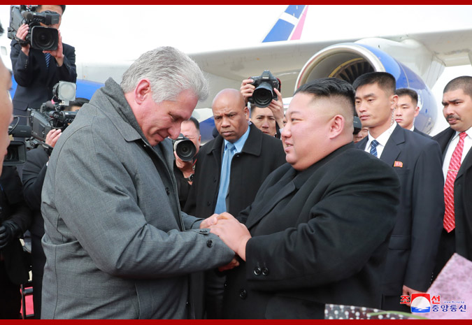 Supreme Leader Kim Jong Un Sees Off Miguel Mario Diaz-Canel Bermudez
