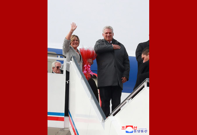 Supreme Leader Kim Jong Un Sees Off Miguel Mario Diaz-Canel Bermudez