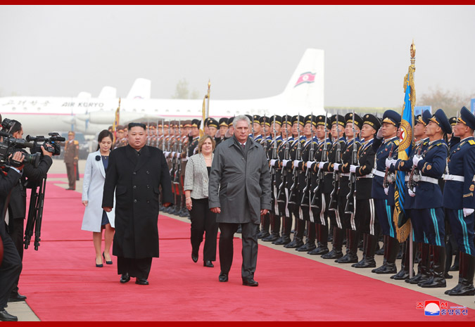 Supreme Leader Kim Jong Un Sees Off Miguel Mario Diaz-Canel Bermudez