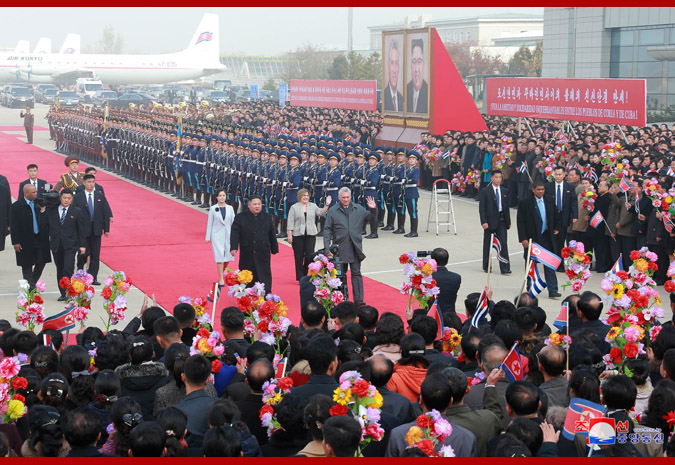 Supreme Leader Kim Jong Un Sees Off Miguel Mario Diaz-Canel Bermudez