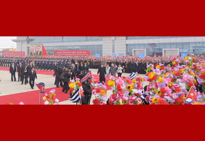 Supreme Leader Kim Jong Un Sees Off Miguel Mario Diaz-Canel Bermudez