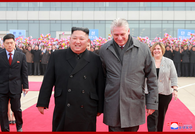 Supreme Leader Kim Jong Un Sees Off Miguel Mario Diaz-Canel Bermudez