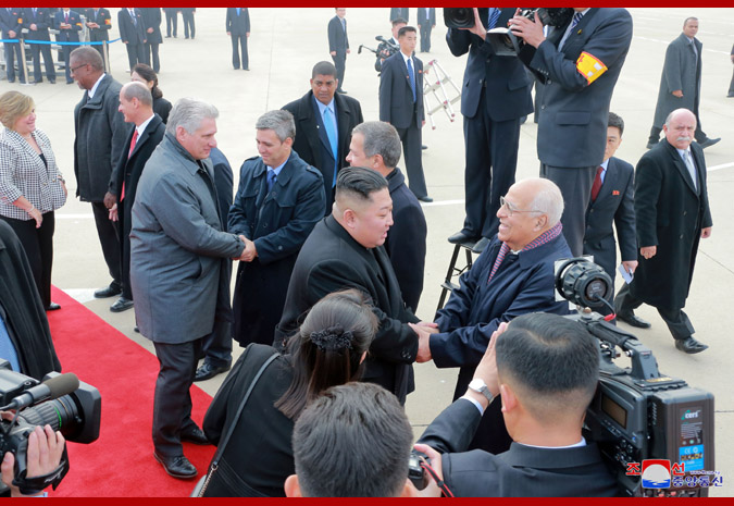Supreme Leader Kim Jong Un Sees Off Miguel Mario Diaz-Canel Bermudez