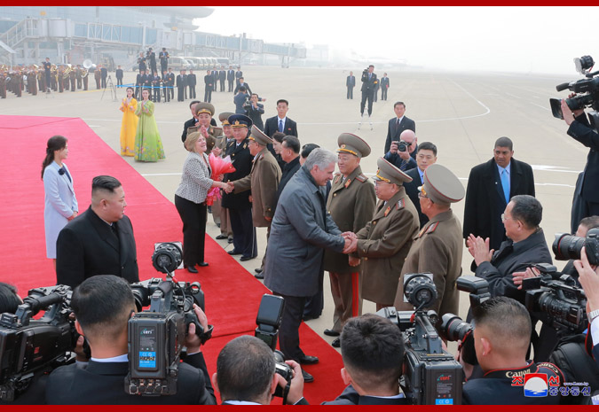 Supreme Leader Kim Jong Un Sees Off Miguel Mario Diaz-Canel Bermudez
